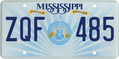 MS license plate ZQF485