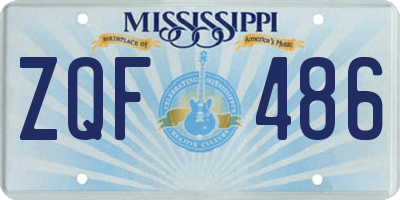 MS license plate ZQF486