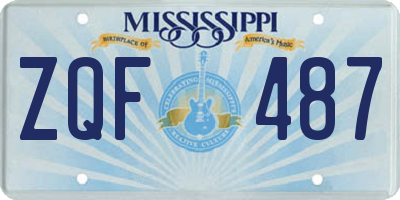 MS license plate ZQF487