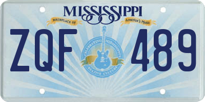 MS license plate ZQF489