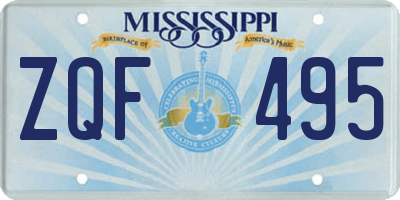 MS license plate ZQF495