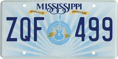 MS license plate ZQF499