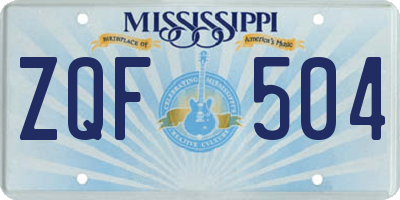 MS license plate ZQF504