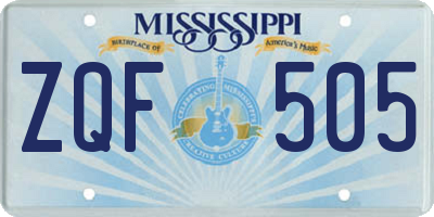 MS license plate ZQF505