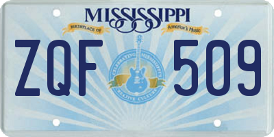MS license plate ZQF509