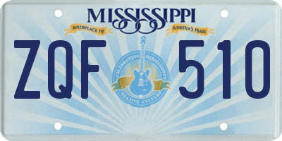 MS license plate ZQF510