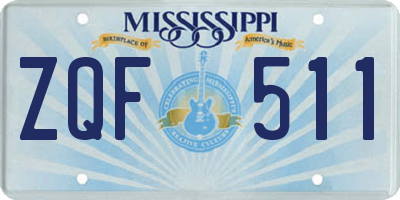 MS license plate ZQF511