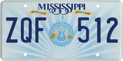 MS license plate ZQF512