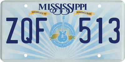 MS license plate ZQF513