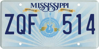 MS license plate ZQF514