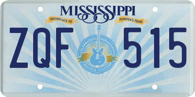 MS license plate ZQF515