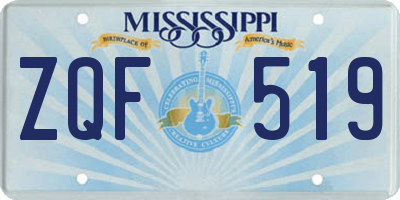 MS license plate ZQF519