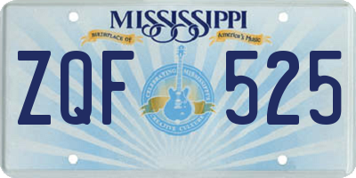 MS license plate ZQF525