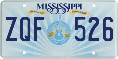 MS license plate ZQF526