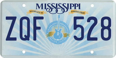 MS license plate ZQF528