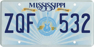 MS license plate ZQF532