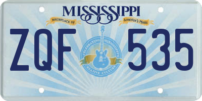 MS license plate ZQF535