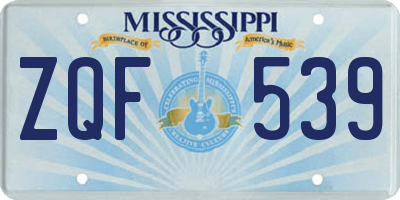 MS license plate ZQF539