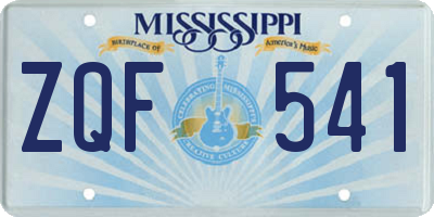 MS license plate ZQF541