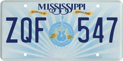 MS license plate ZQF547
