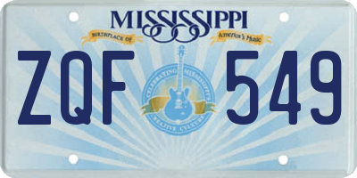 MS license plate ZQF549