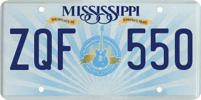 MS license plate ZQF550