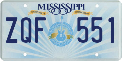 MS license plate ZQF551
