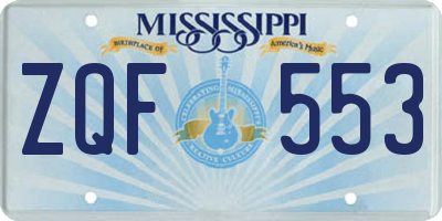 MS license plate ZQF553