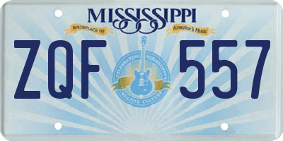 MS license plate ZQF557