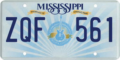 MS license plate ZQF561