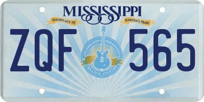 MS license plate ZQF565