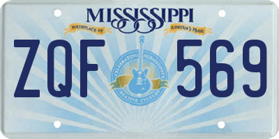 MS license plate ZQF569