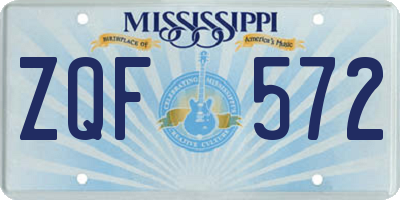 MS license plate ZQF572