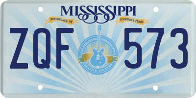 MS license plate ZQF573