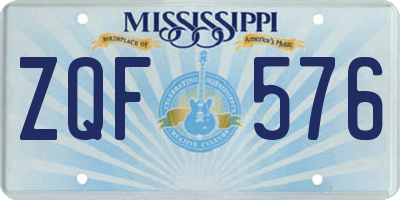 MS license plate ZQF576