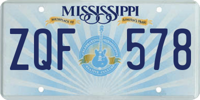 MS license plate ZQF578