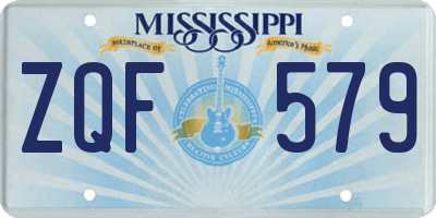 MS license plate ZQF579
