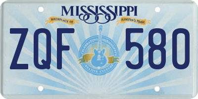 MS license plate ZQF580