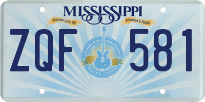 MS license plate ZQF581