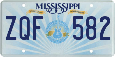 MS license plate ZQF582