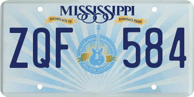 MS license plate ZQF584