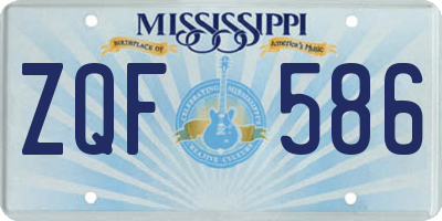 MS license plate ZQF586