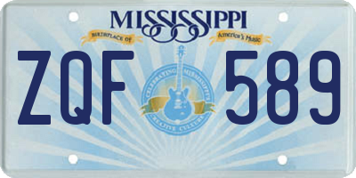 MS license plate ZQF589