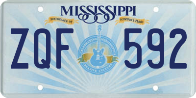 MS license plate ZQF592