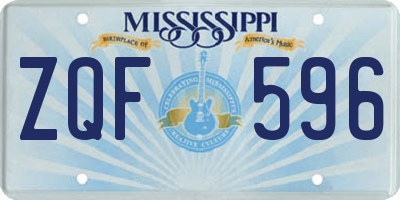 MS license plate ZQF596