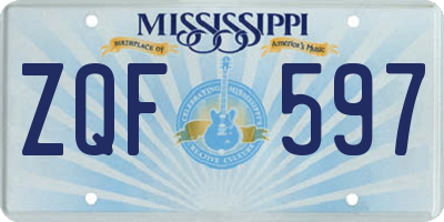 MS license plate ZQF597