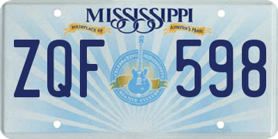 MS license plate ZQF598