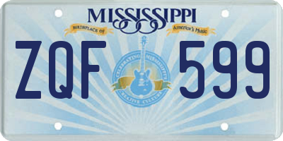 MS license plate ZQF599