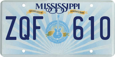 MS license plate ZQF610