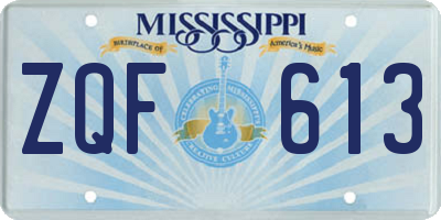 MS license plate ZQF613